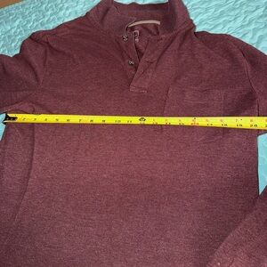 Men's Eddie Bauer Burgundy Henley Pullover Polo Size TL